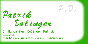 patrik dolinger business card